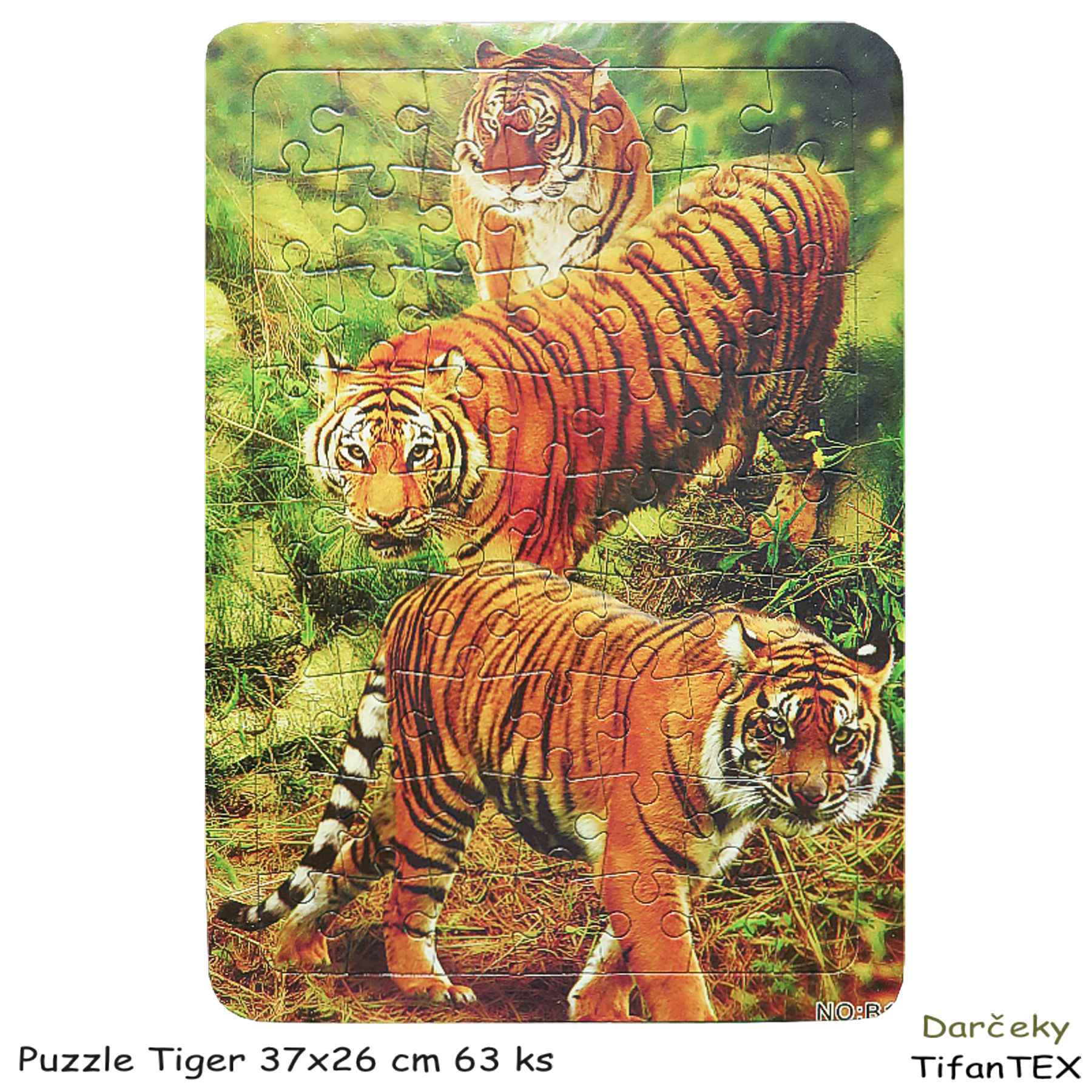 Puzzle Tiger 37x26 cm 63 ks