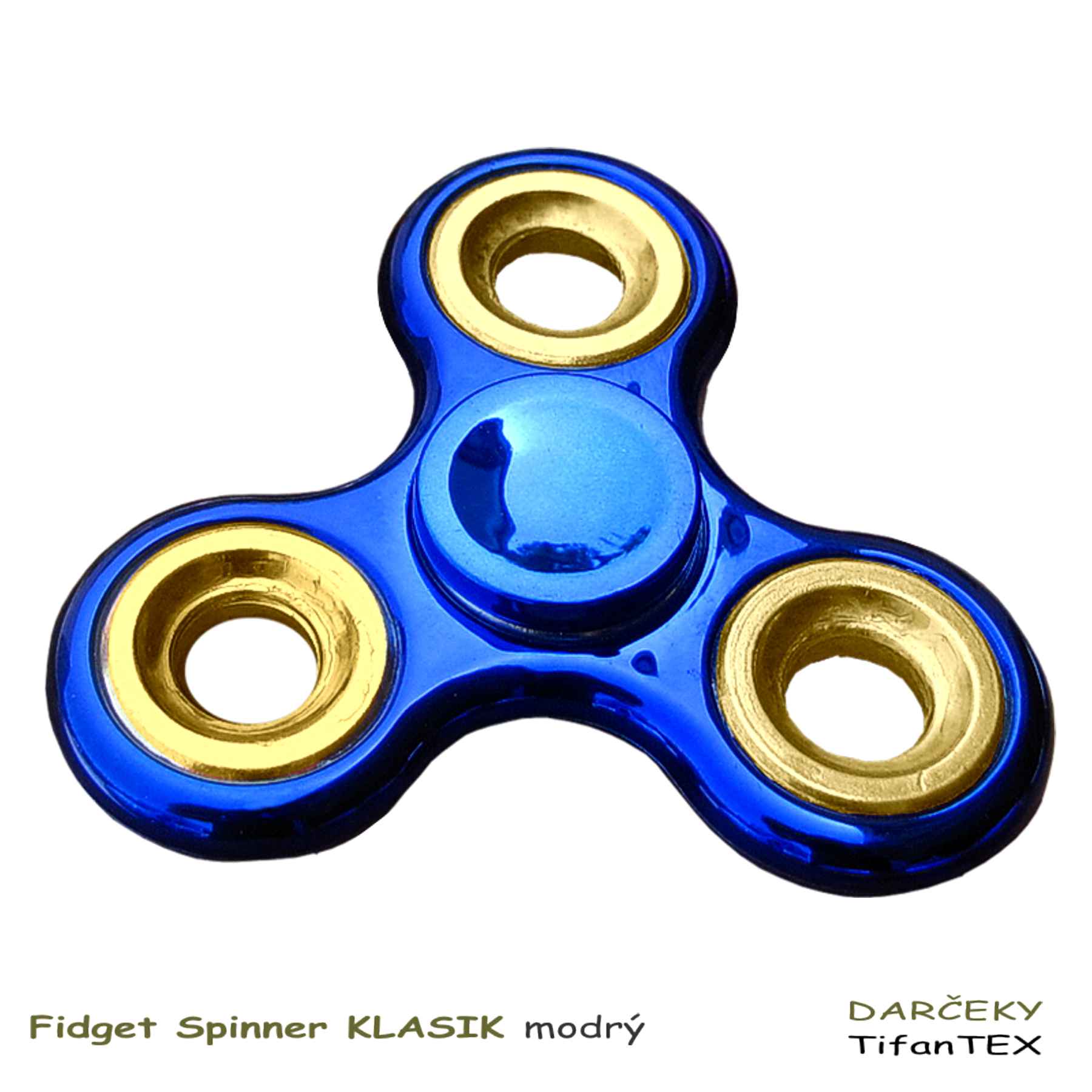 Antistresová hračka fidget Spinner Klasik modrý, Tifantex hračky