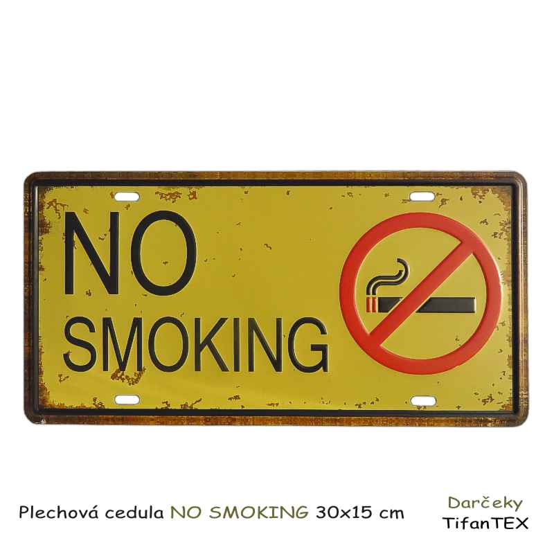 Plechová ceduľa NO SMOKING
