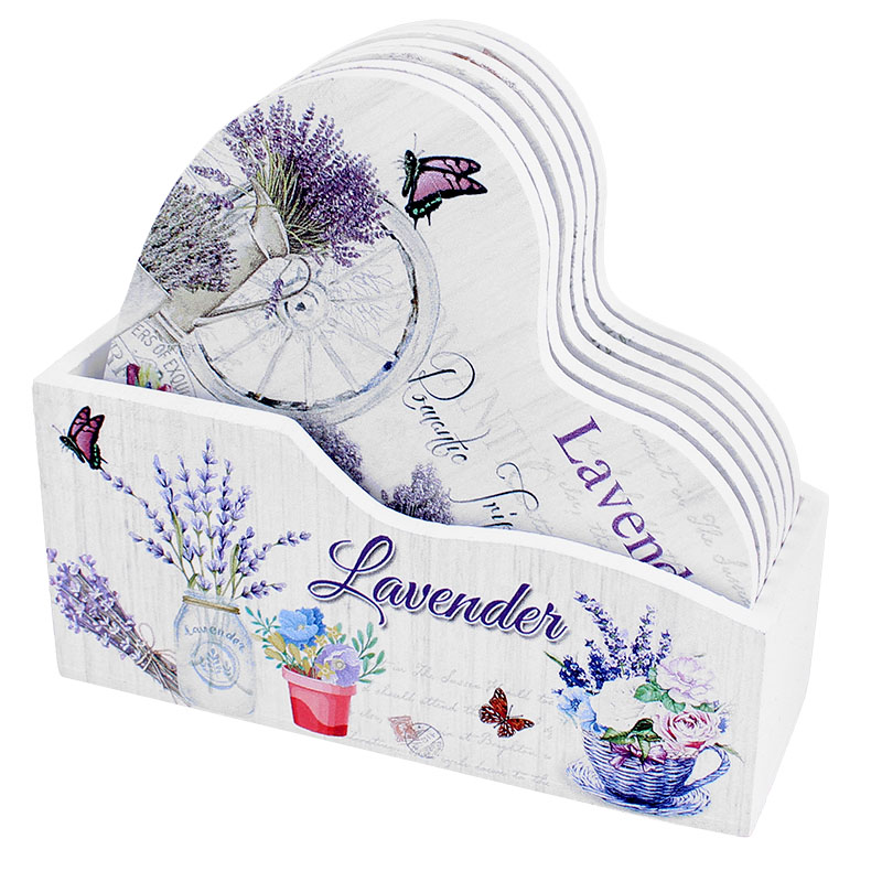 Podložky pod poháre Lavender Srdiečko