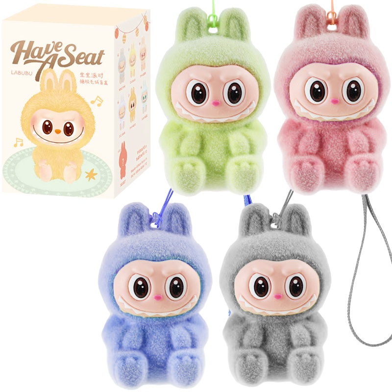 Labubu plyšový sediaci kľúčenka 9cm Blind Box