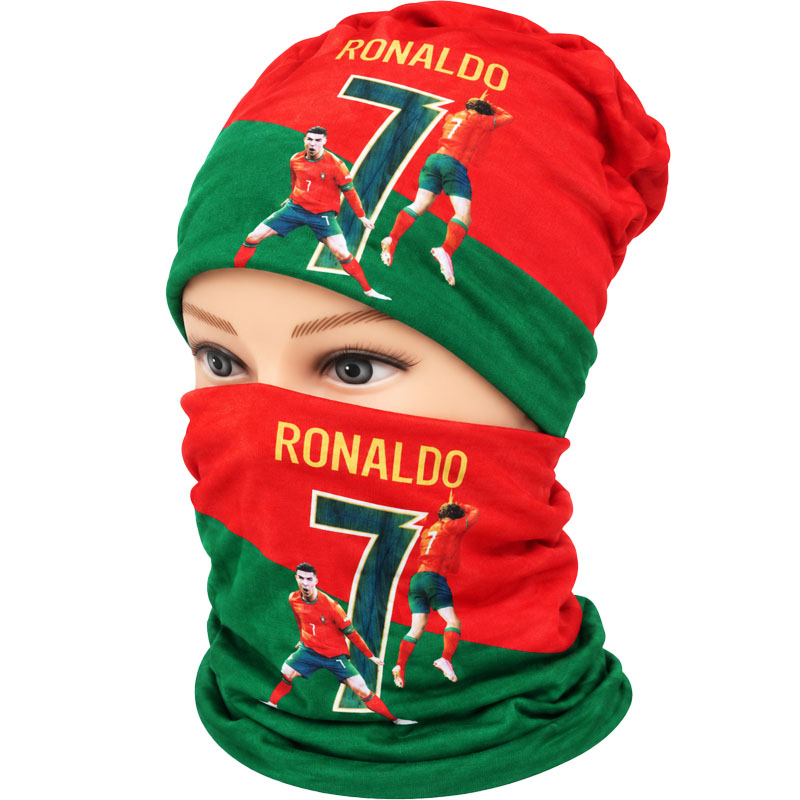 Detská futbalová čiapka s nákrčníkom Ronaldo