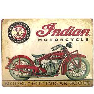 Retro Tabuľa plechová Motorka Indian Model 101