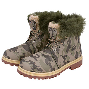 Dámske zimné topánky s kožušinou W37 camo