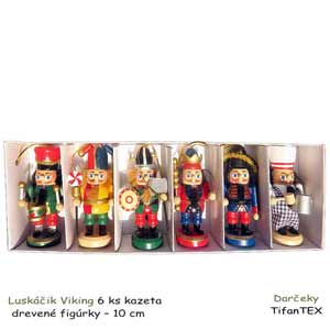 Luskáčik Viking 6 ks drevené figúrky 10 cm