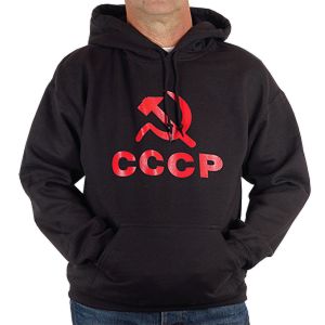 Mikina CCCP čierna, červený nápis