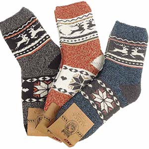 Dámske ponožky z ovčej vlny Alpaca 3ks Nórsky vzor Sob WZ26