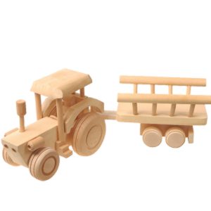 Drevené hračky Traktor s rebriňákom