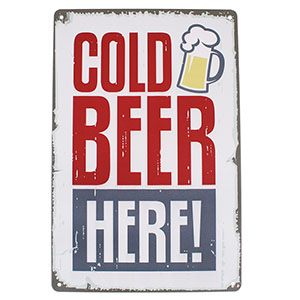 Tabuľa plechová Retro Cold Beer 20x30cm