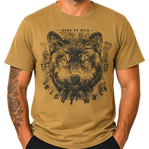 Tričko Night Wolf khaki